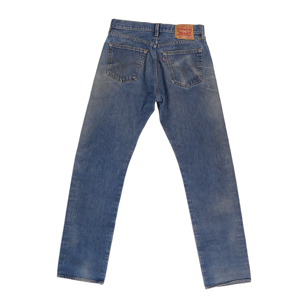 Levi's 501 straight leg jeans - mid blue, W32 L36, image 2 of 2