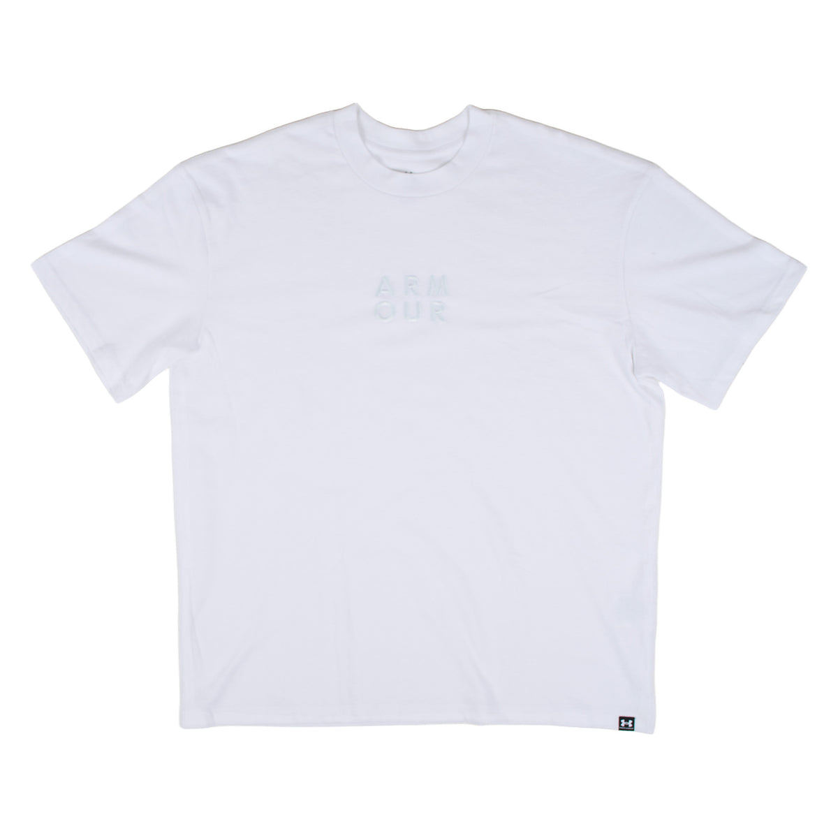Under Armour "ARM OUR" tonal embroidered tee - white