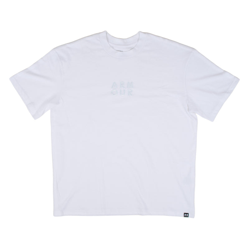 Under Armour "ARM OUR" tonal embroidered tee - white