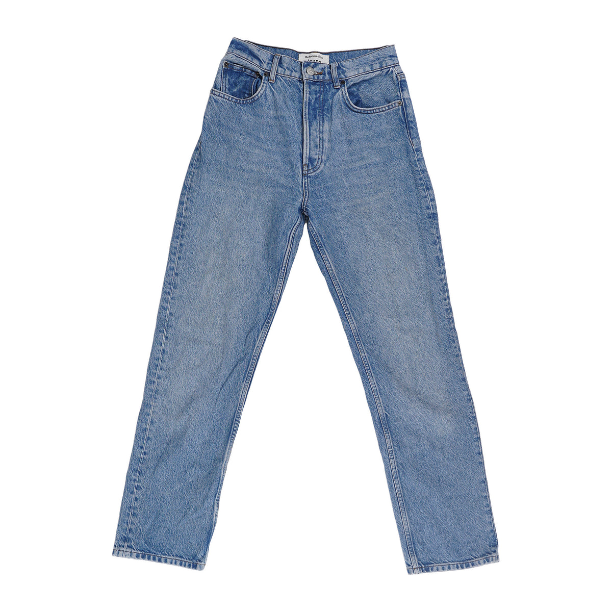Reformation high rise straight jeans - mid blue, 26, image 1 of 2