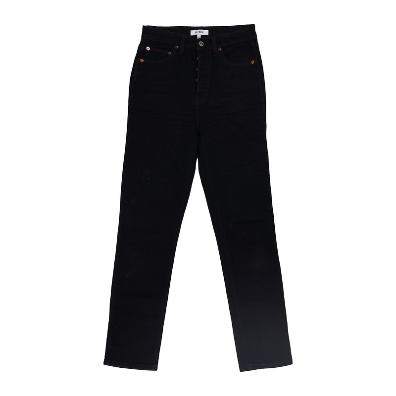 RE/DONE Jet Black high-rise stove pipe jeans - 26, image 1 of 2