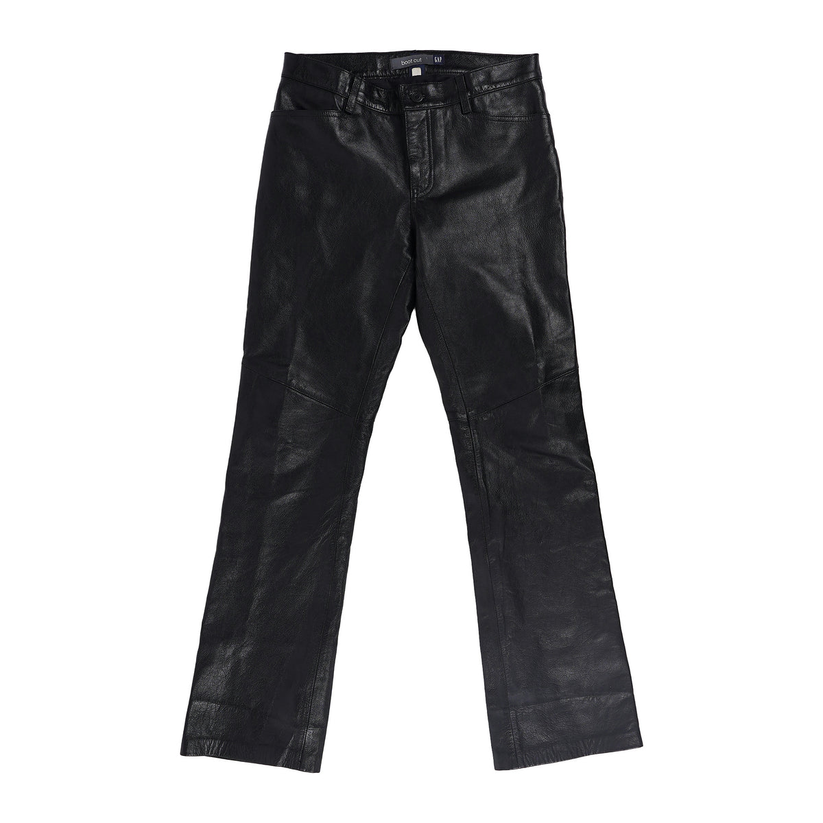 GAP genuine leather boot cut trousers - black, image 1 of 2