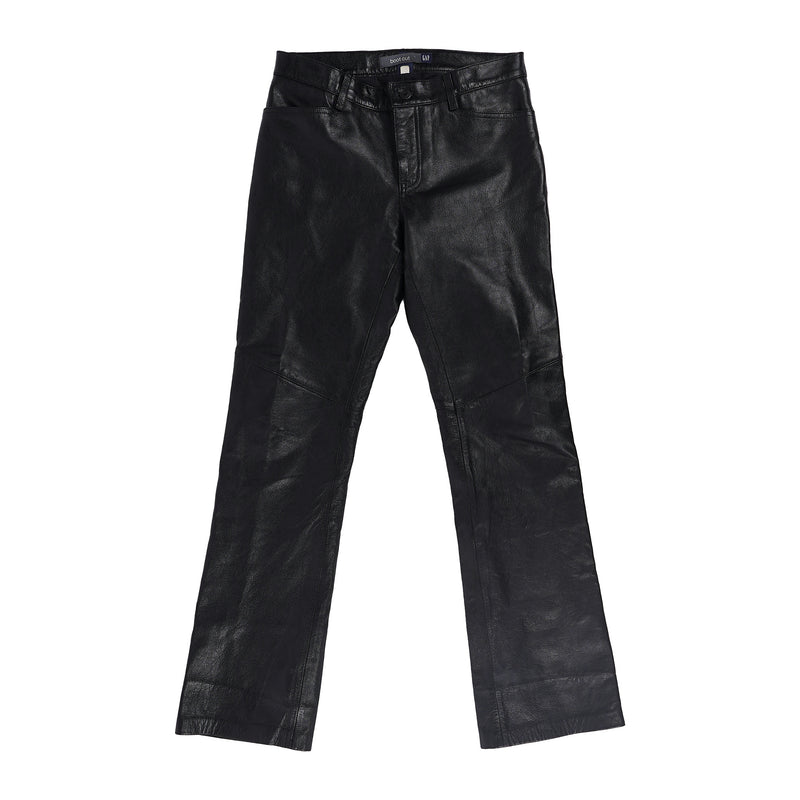 GAP genuine leather boot cut trousers - black, image 1 of 2