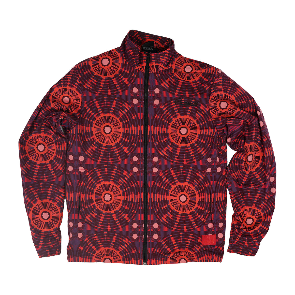 RIVERISWILD radial-print zip blouson - red / purple