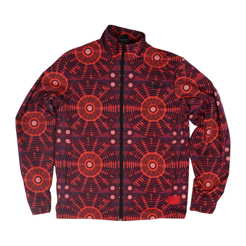 RIVERISWILD radial-print zip blouson - red / purple