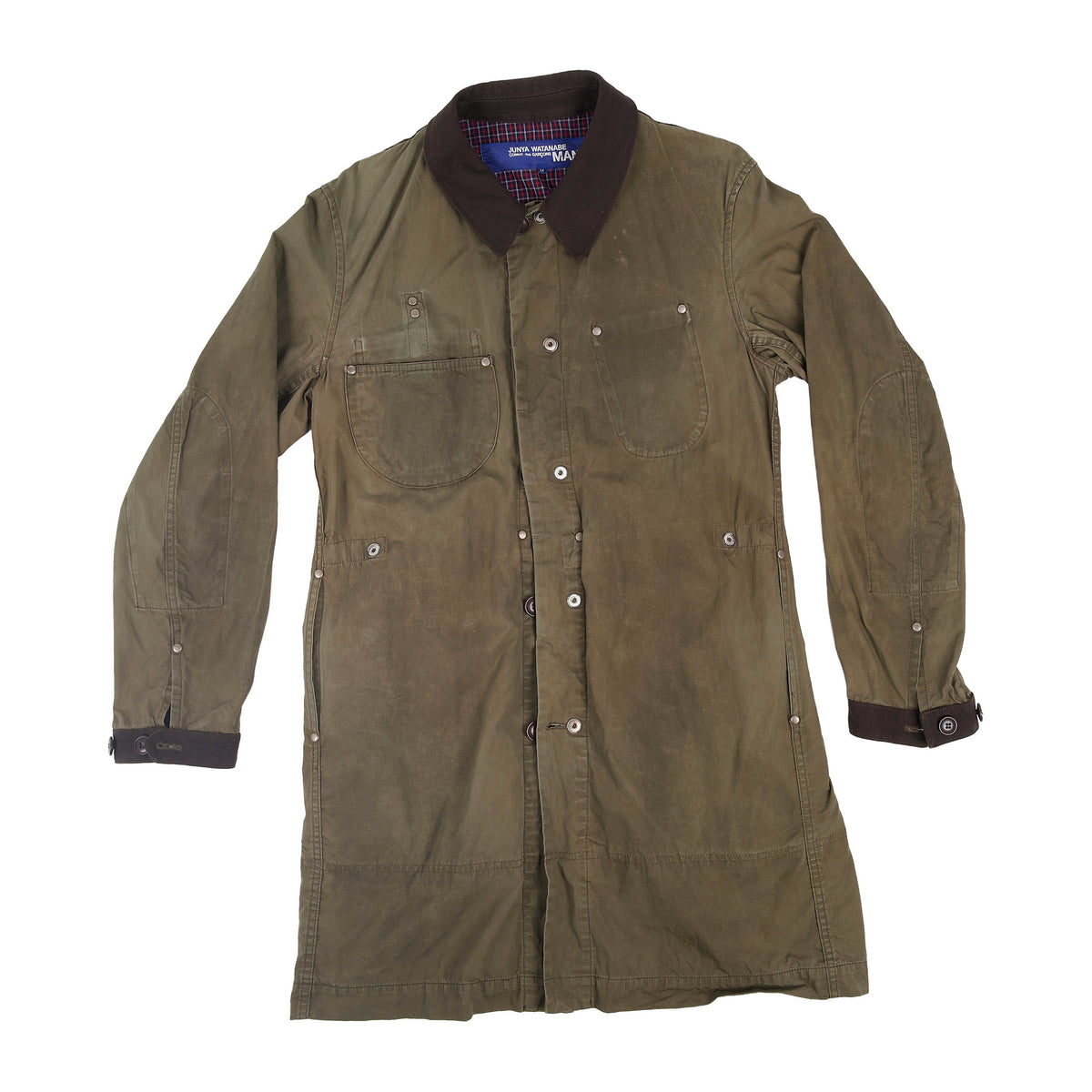 Junya Watanabe MAN waxed cotton chore coat - olive