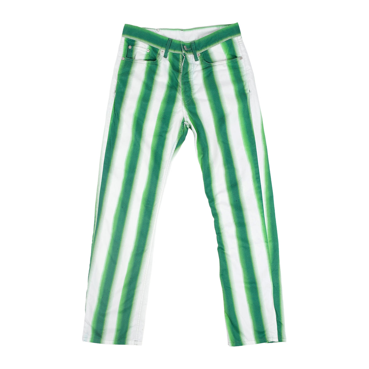 Dries Van Noten bleach-dip jeans - green / white