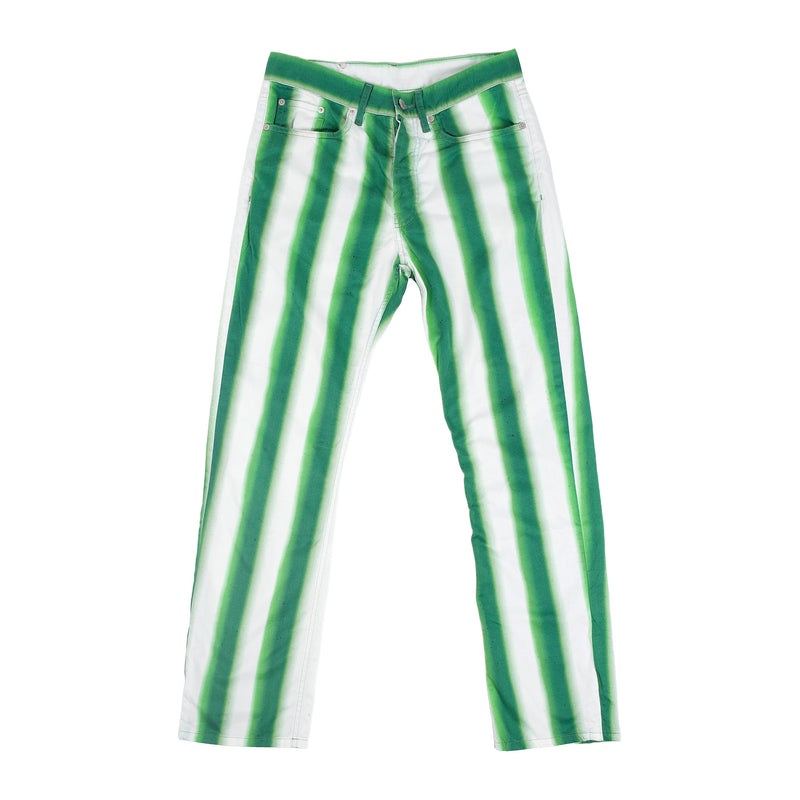 Dries Van Noten bleach-dip jeans - green / white