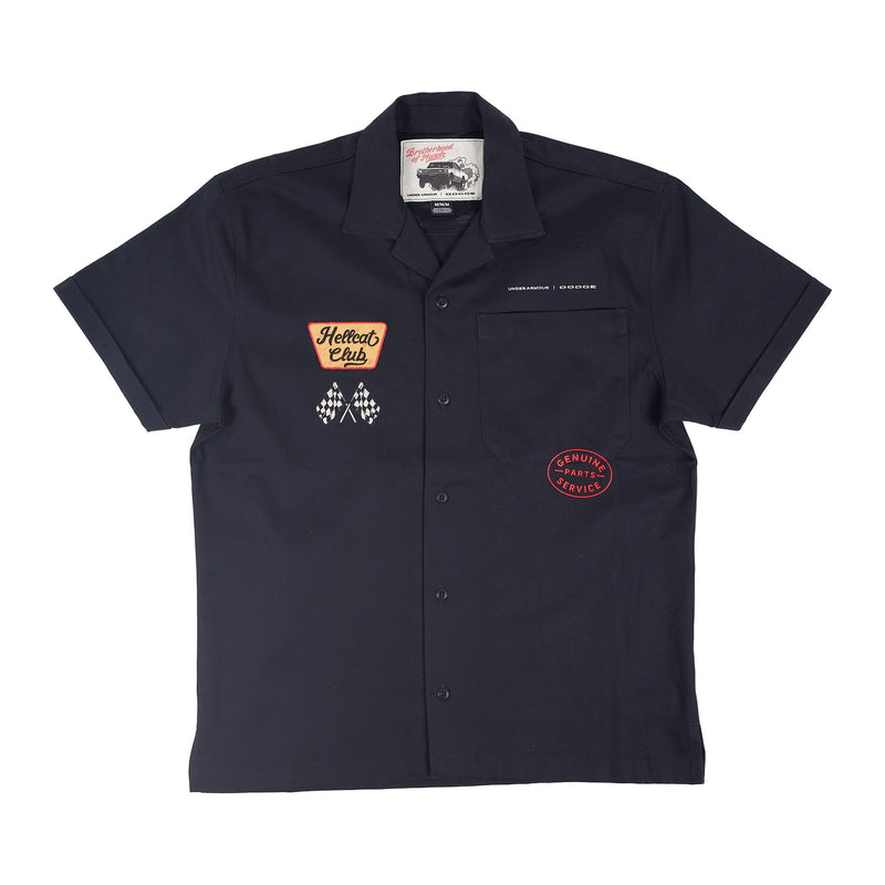 Under Armour x Dodge "Hellcat Club" camp-collar shirt - black, image 1 of 2
