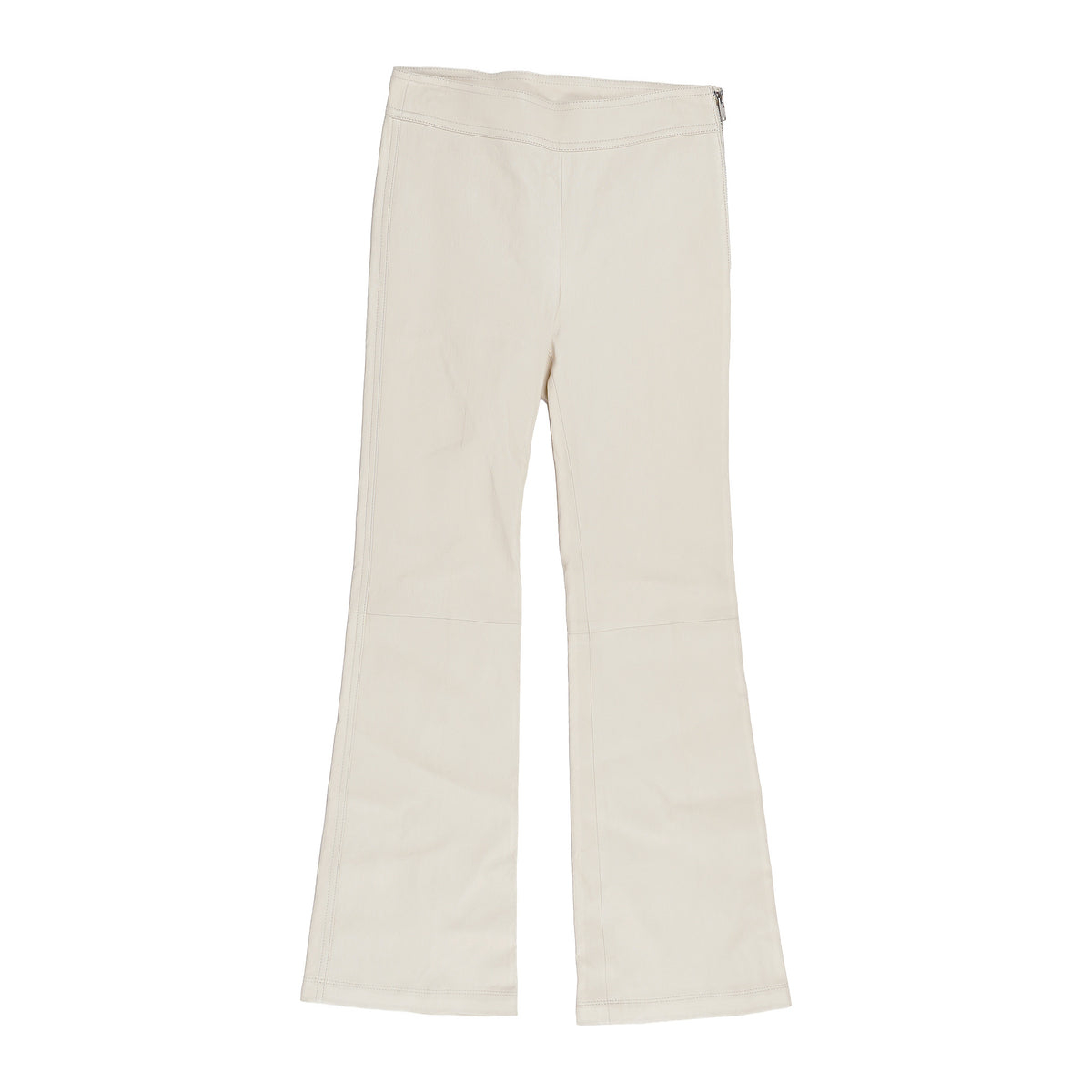 Helmut Lang cream lamb leather flared trousers - 4, image 1 of 2