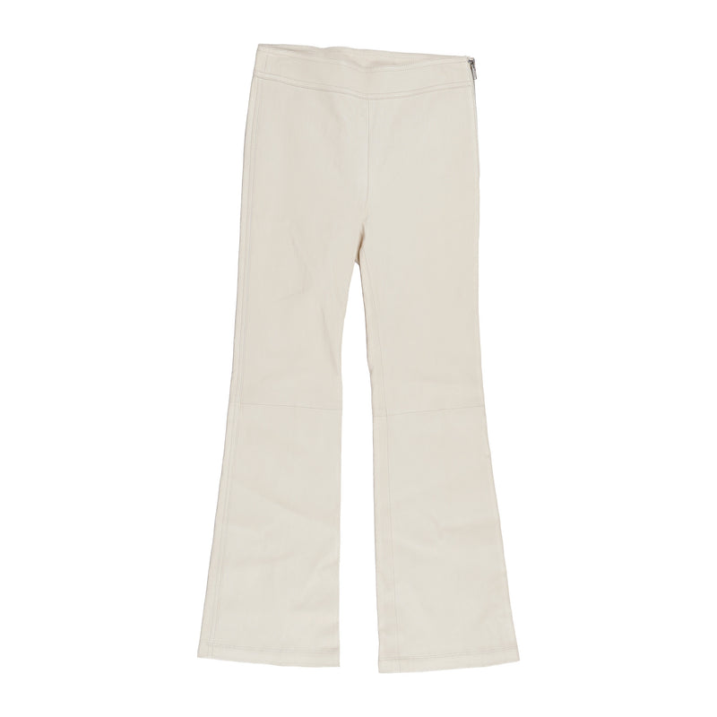 Helmut Lang cream lamb leather flared trousers - 4, image 1 of 2