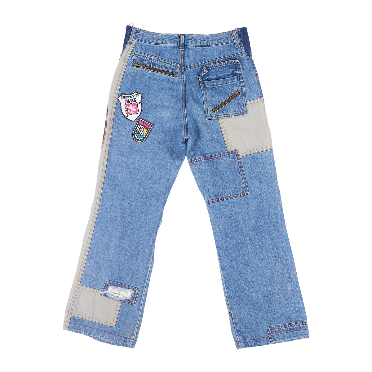 Betty's Blue Y2K patch-and-panel jeans - light wash, image 2 of 2
