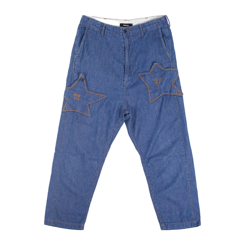 Né-net star appliqué denim trousers - mid blue