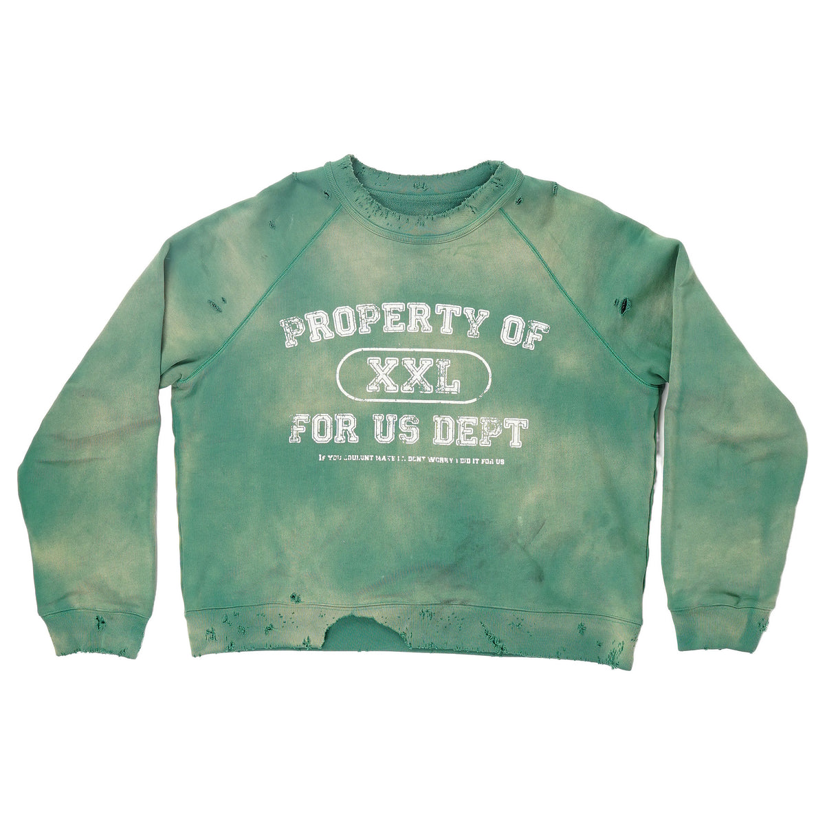 PROPERTY OF distressed raglan sweatshirt - green