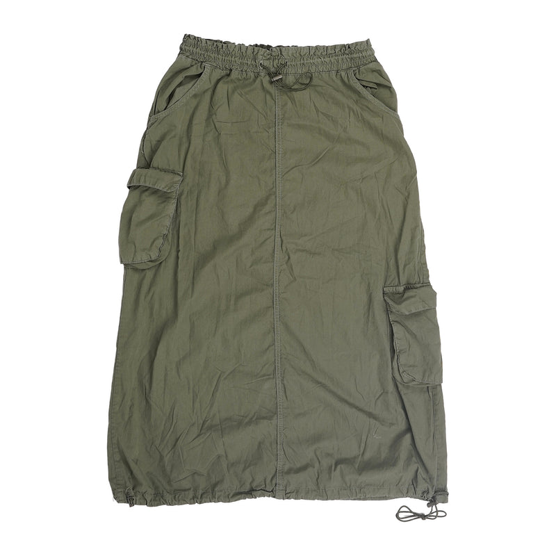 Urban Outfitters cargo midi skirt, smocked waist - olive, image 1 of 2