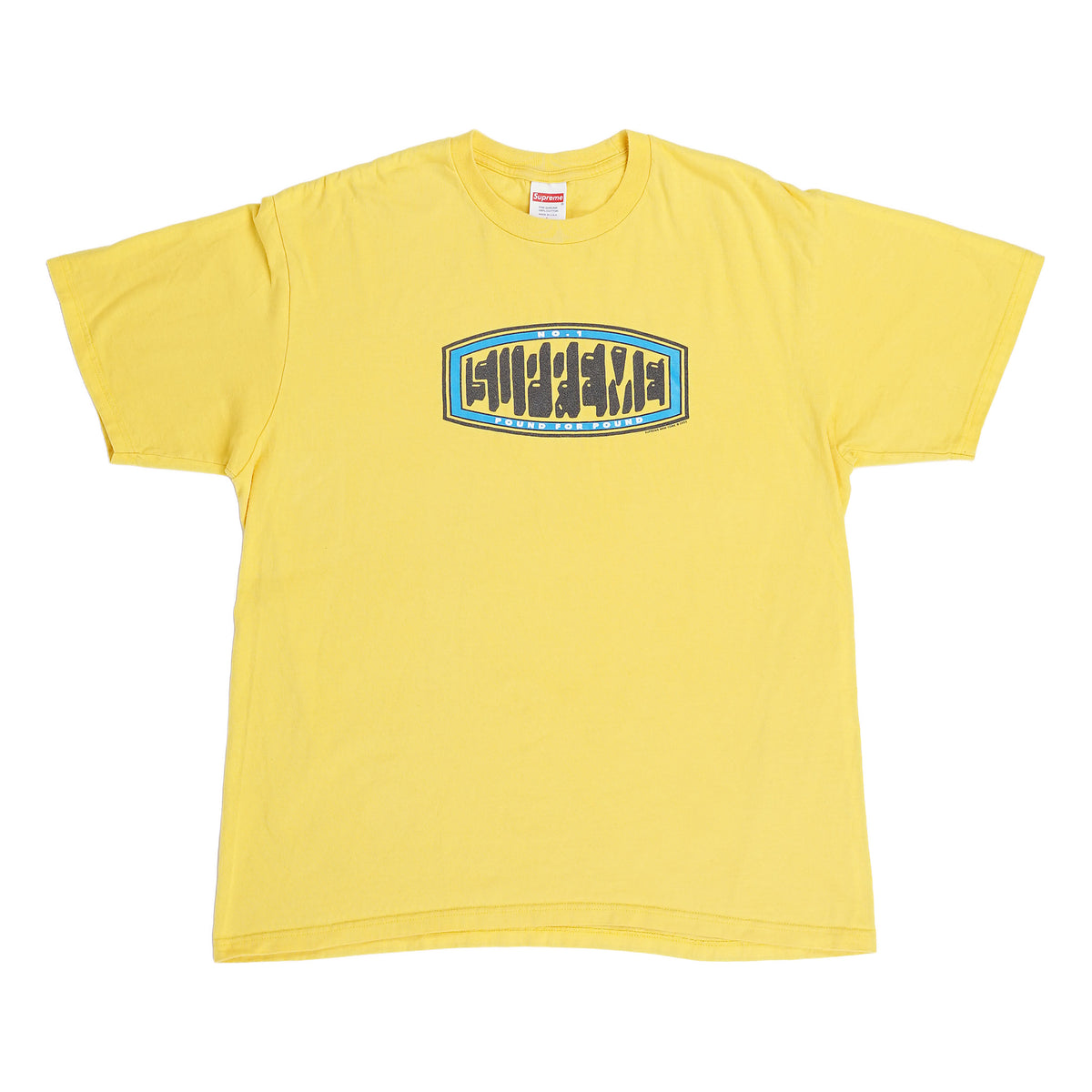Supreme oval badge tee, made in USA - yellow, image 1 of 3