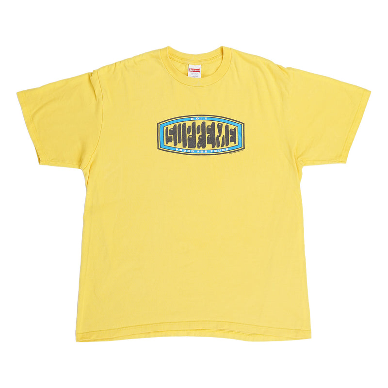 Supreme oval badge tee, made in USA - yellow, image 1 of 3