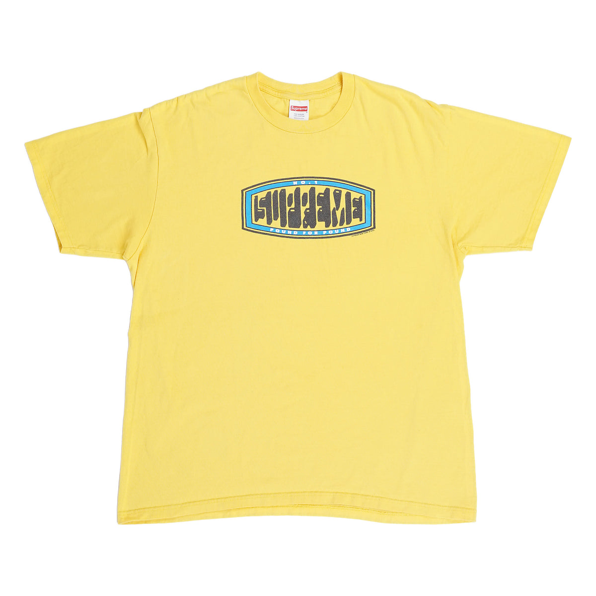 Supreme oval badge tee, made in USA - yellow, image 2 of 3
