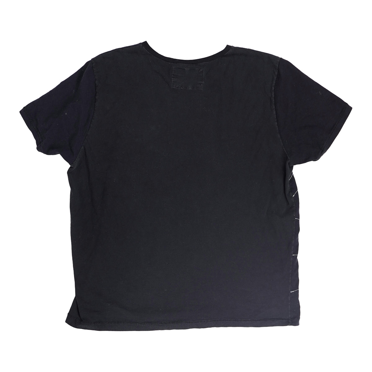 Black graphic tee, white trailing-line print, image 2 of 2