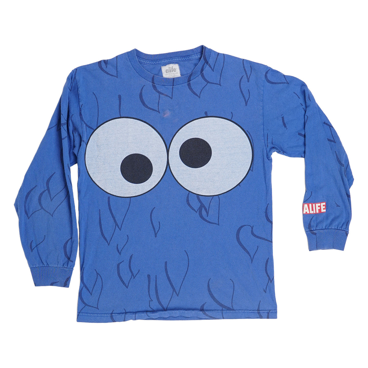 Alife monster-eyes long-sleeve tee - blue, image 1 of 2