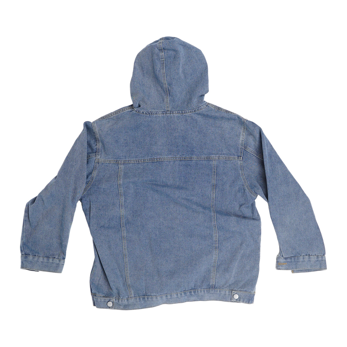 Hooded denim jacket, welt pockets - mid blue, image 2 of 2