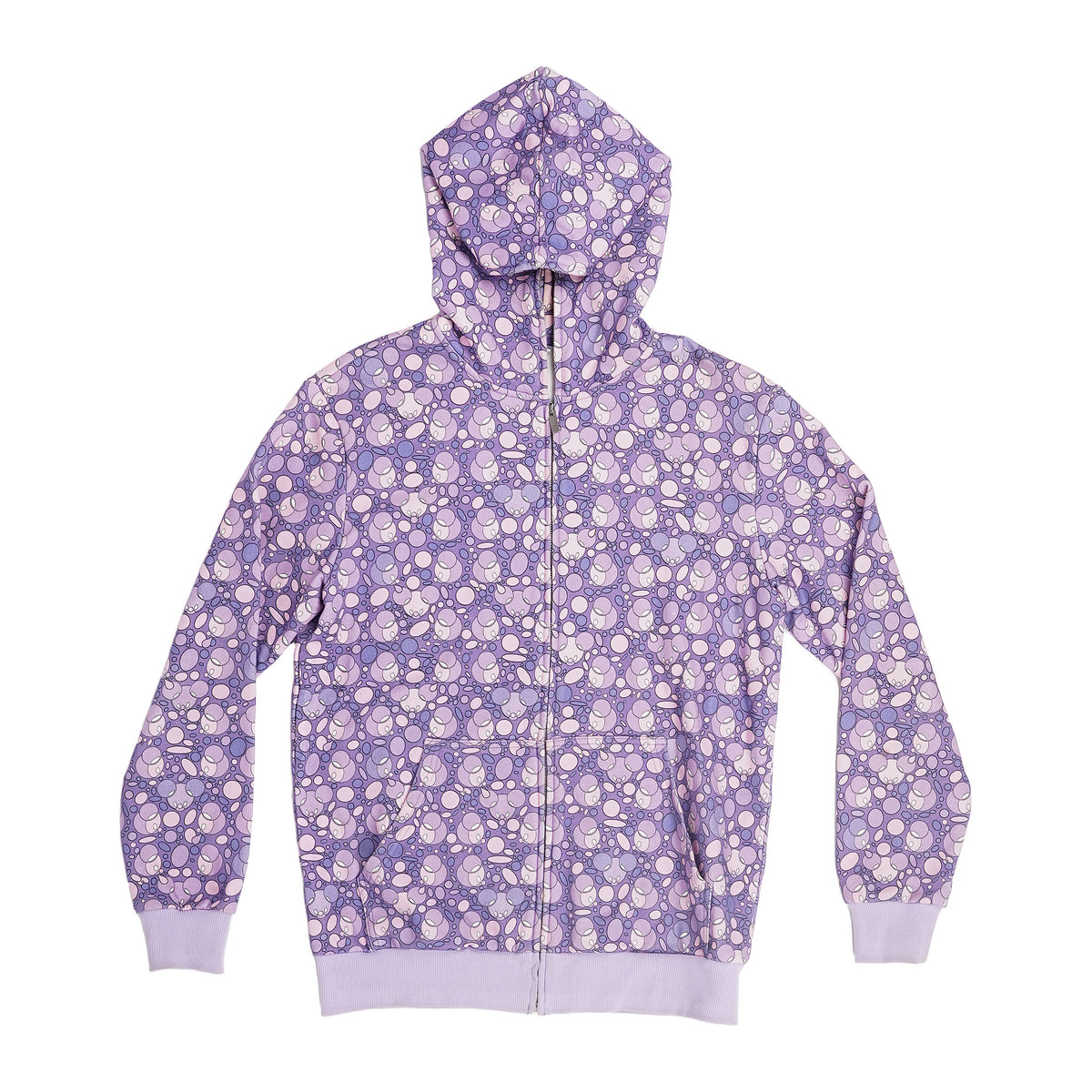 Junkfood Skate Co bubble-print zip hoodie - lilac, image 1 of 2