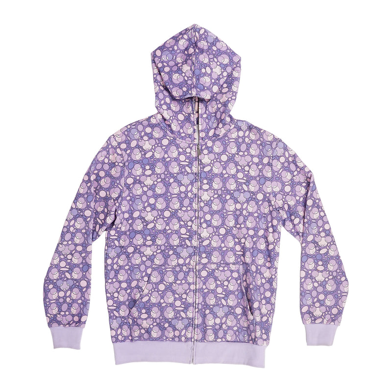 Junkfood Skate Co bubble-print zip hoodie - lilac, image 1 of 2