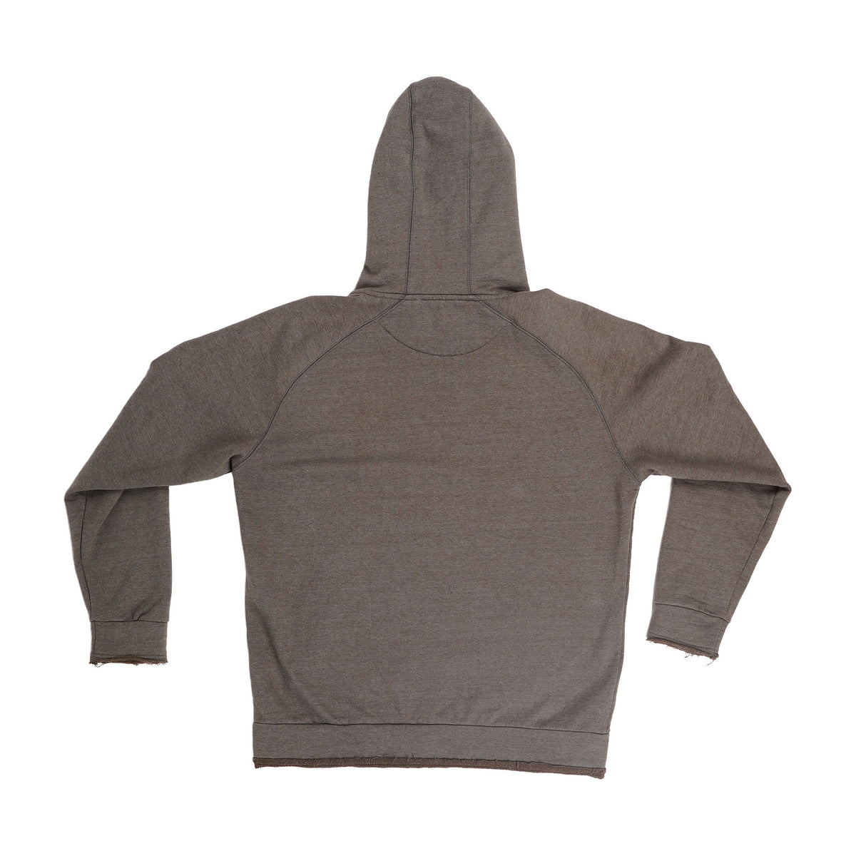 HASTA raw-edge zip hoodie - olive brown, image 2 of 2