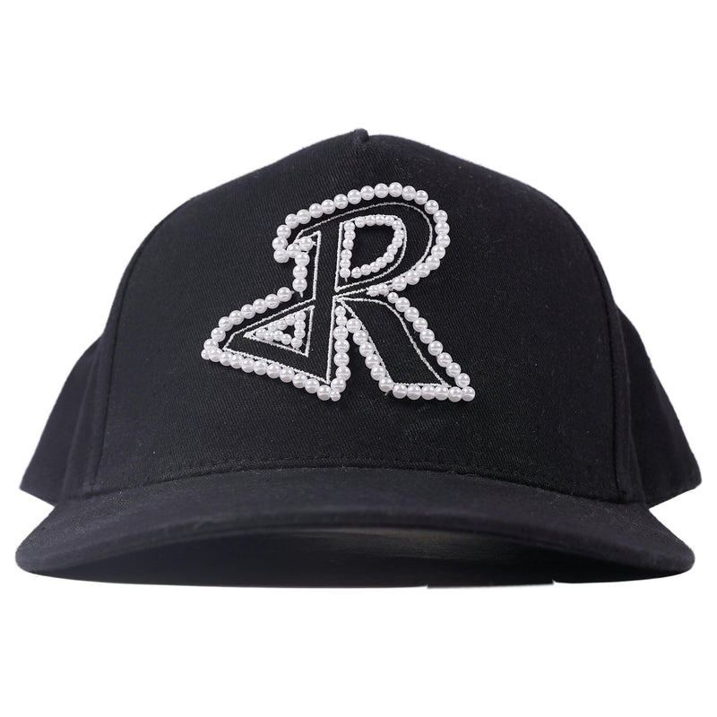 Parur Monarch Pearl Cap, hand-sewn pearl monogram - black, image 1 of 5
