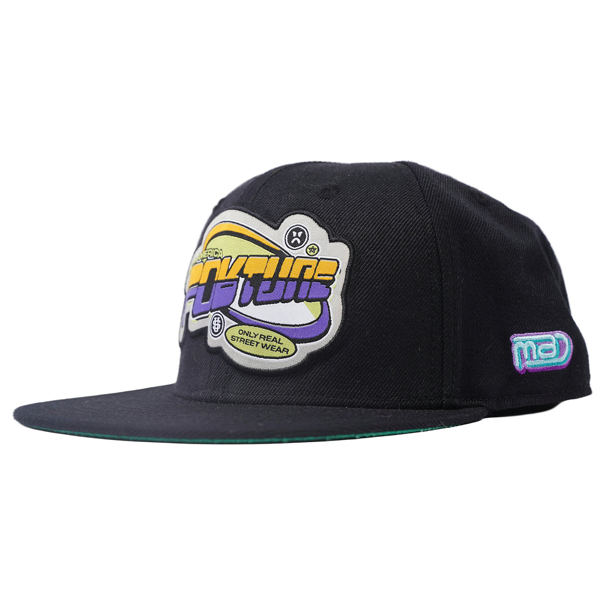 Fortune fitted cap, graffiti patch and green undervisor - black, image 2 of 4