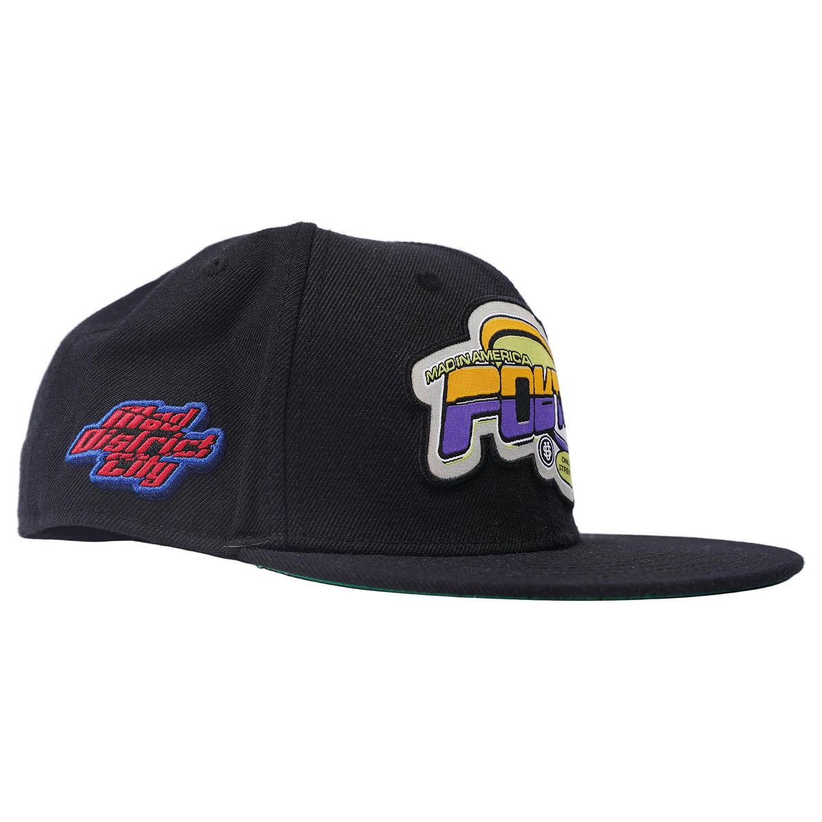 Fortune fitted cap, graffiti patch and green undervisor - black, image 3 of 4