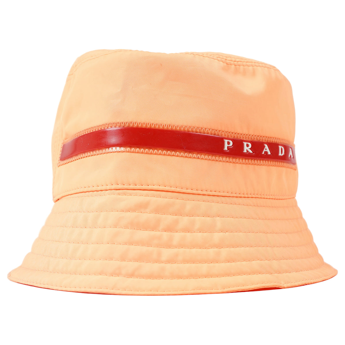 Prada Linea Rossa bucket hat, red logo bar - orange, image 2 of 3
