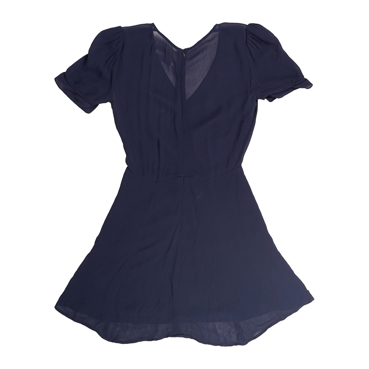 Reformation cap-sleeve top with sheer insets, made in USA - navy, image 3 of 3