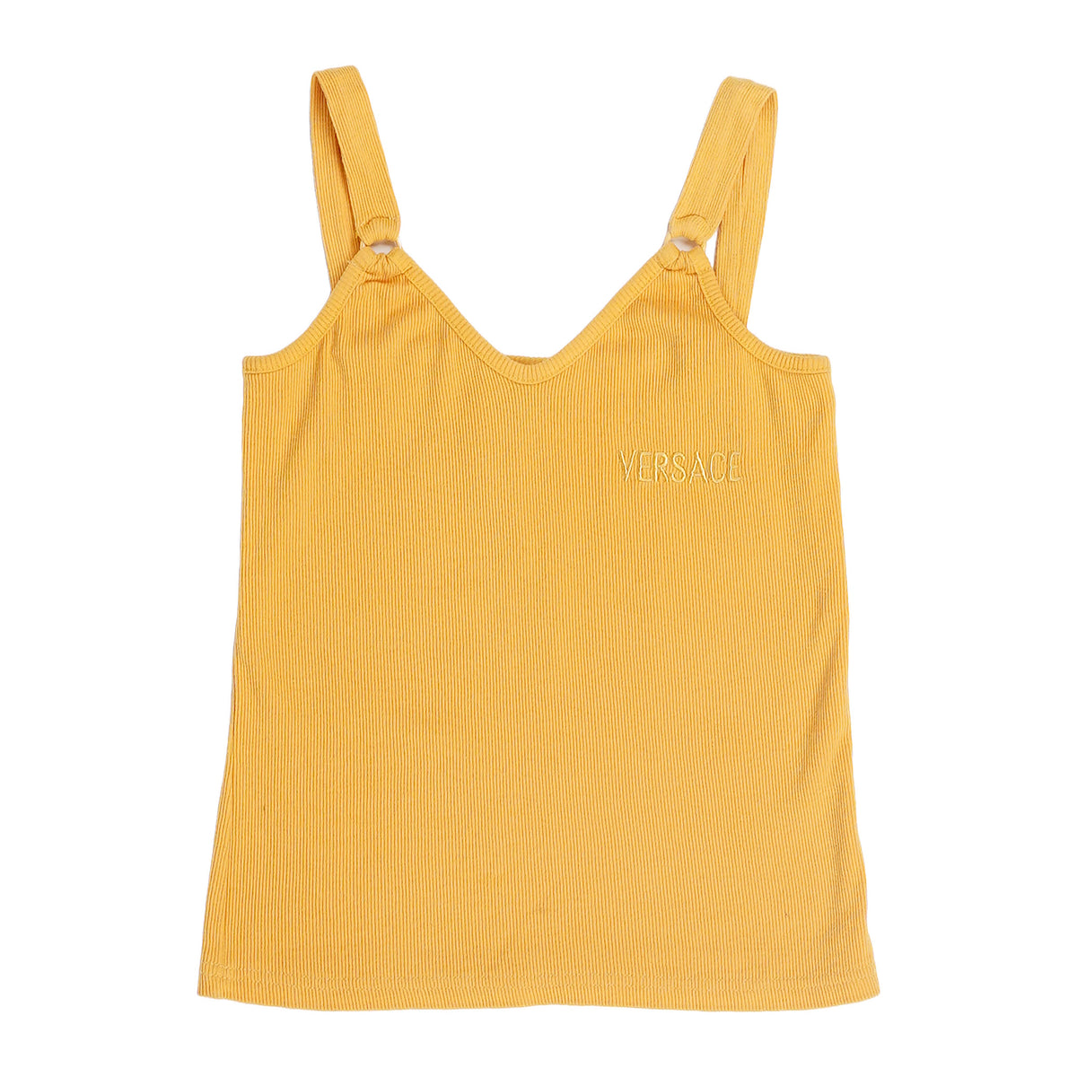 Versace Jeans Couture cropped cotton top - mustard, image 1 of 2