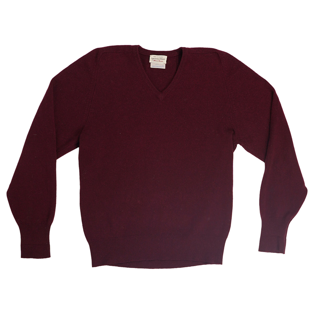 Alan Paine lambswool V-neck, made in England - burgundy, image 1 of 2