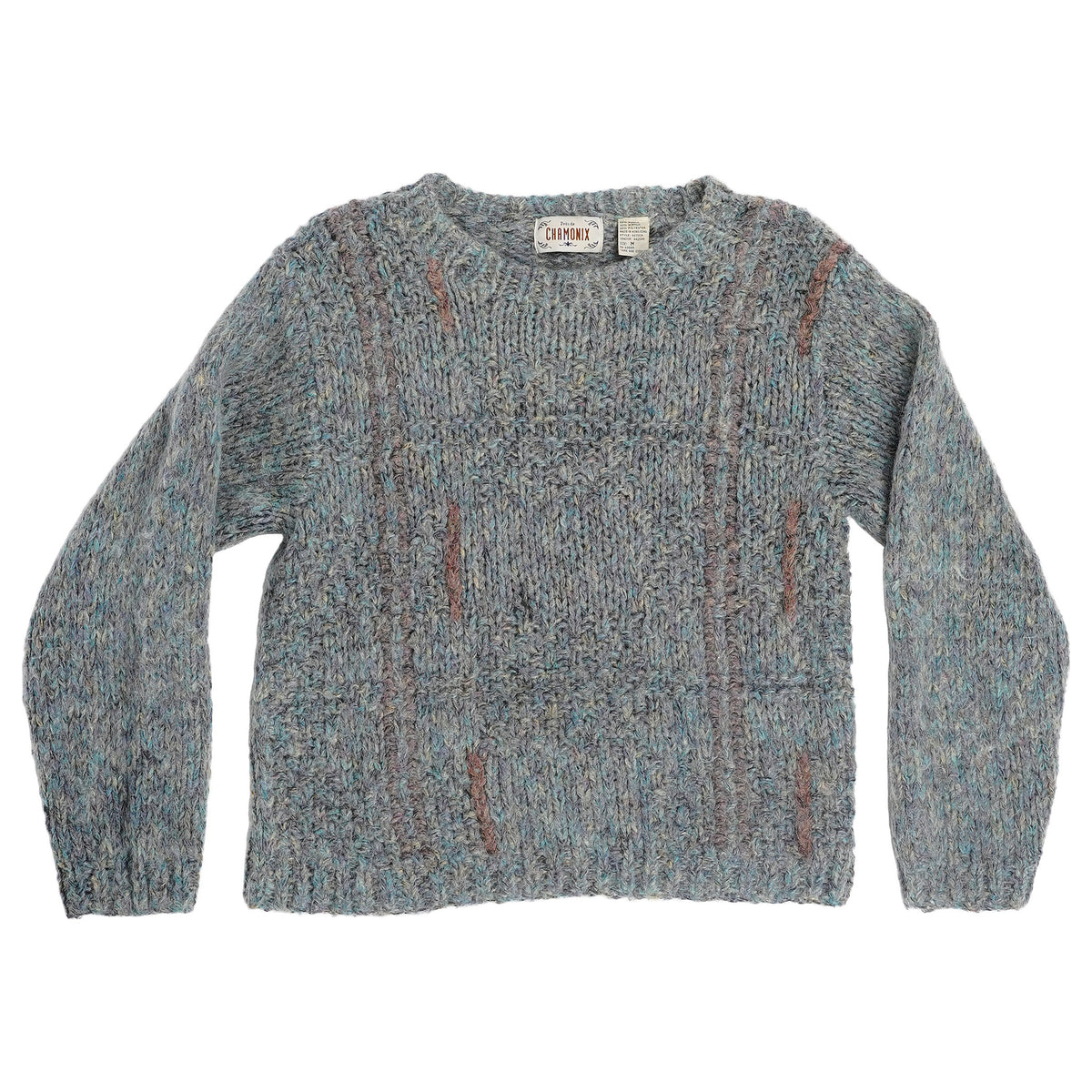 Près de Chamonix Bouclé knit crewneck with rust stripes - grey, image 1 of 2