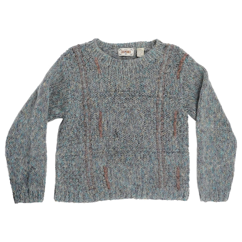 Près de Chamonix Bouclé knit crewneck with rust stripes - grey, image 1 of 2