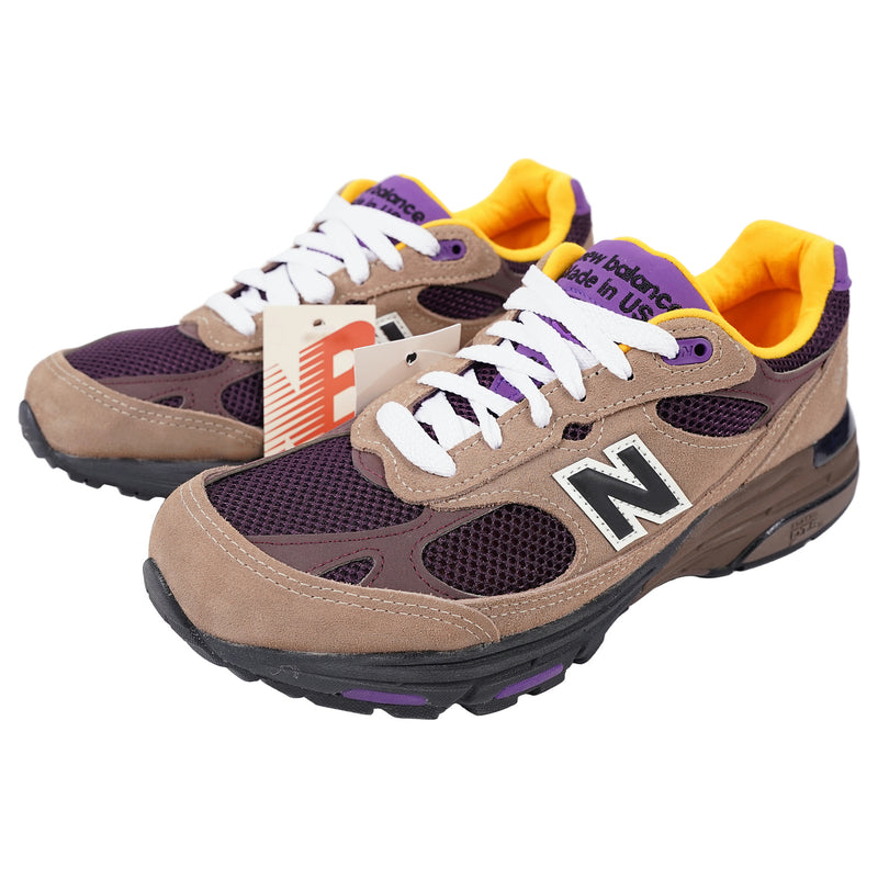 New Balance 993 Made in USA, purple mesh and yellow lining - mushroom, image 1 of 3