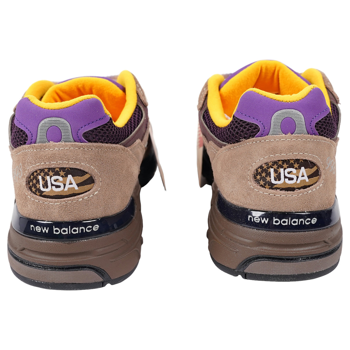 New Balance 993 Made in USA, purple mesh and yellow lining - mushroom, image 3 of 3