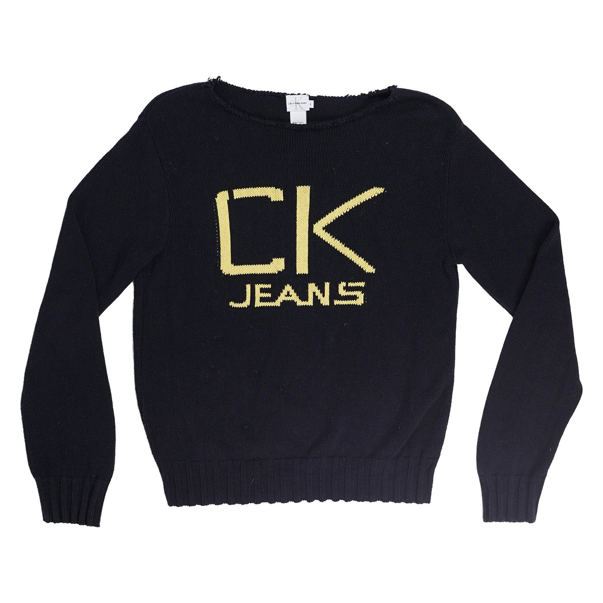Calvin Klein Jeans logo knit, made in USA - black, image 1 of 2