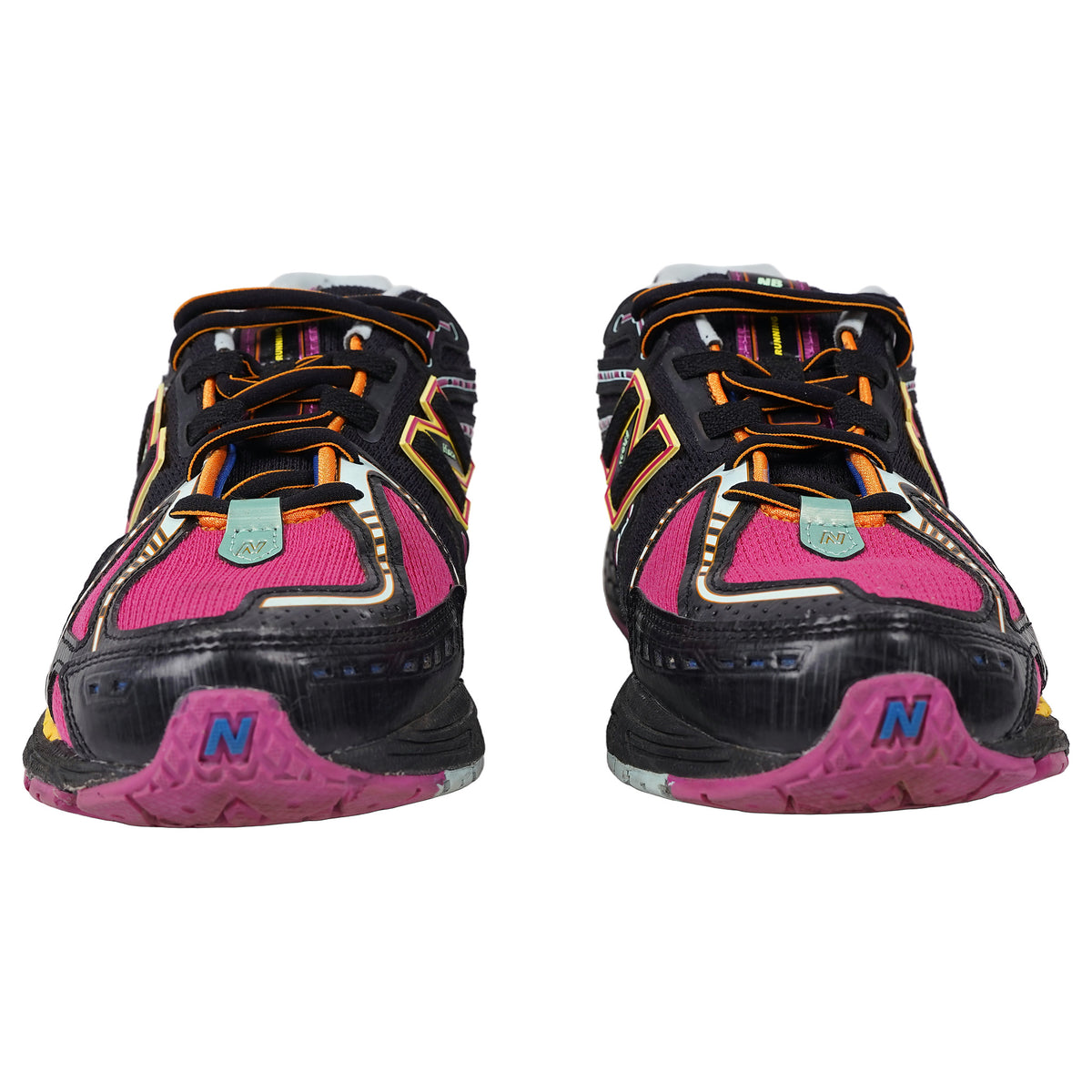 New Balance 1906R Neon Nights, orange laces and yellow N - black, image 2 of 3