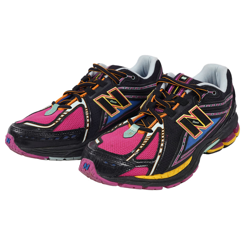 New Balance 1906R Neon Nights, orange laces and yellow N - black, image 1 of 3