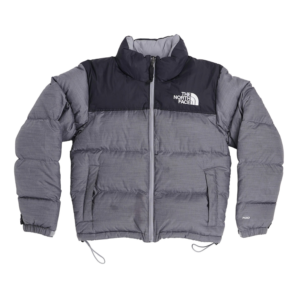 The North Face 700 fill down puffer - grey and black, image 1 of 2