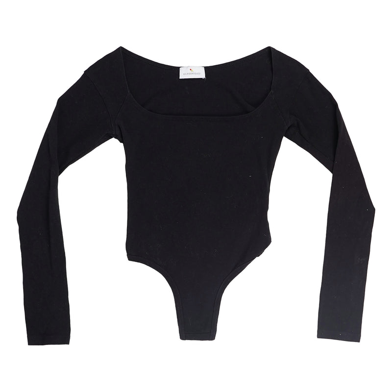 Gil Rodriguez cutaway long-sleeve top - black, image 1 of 2