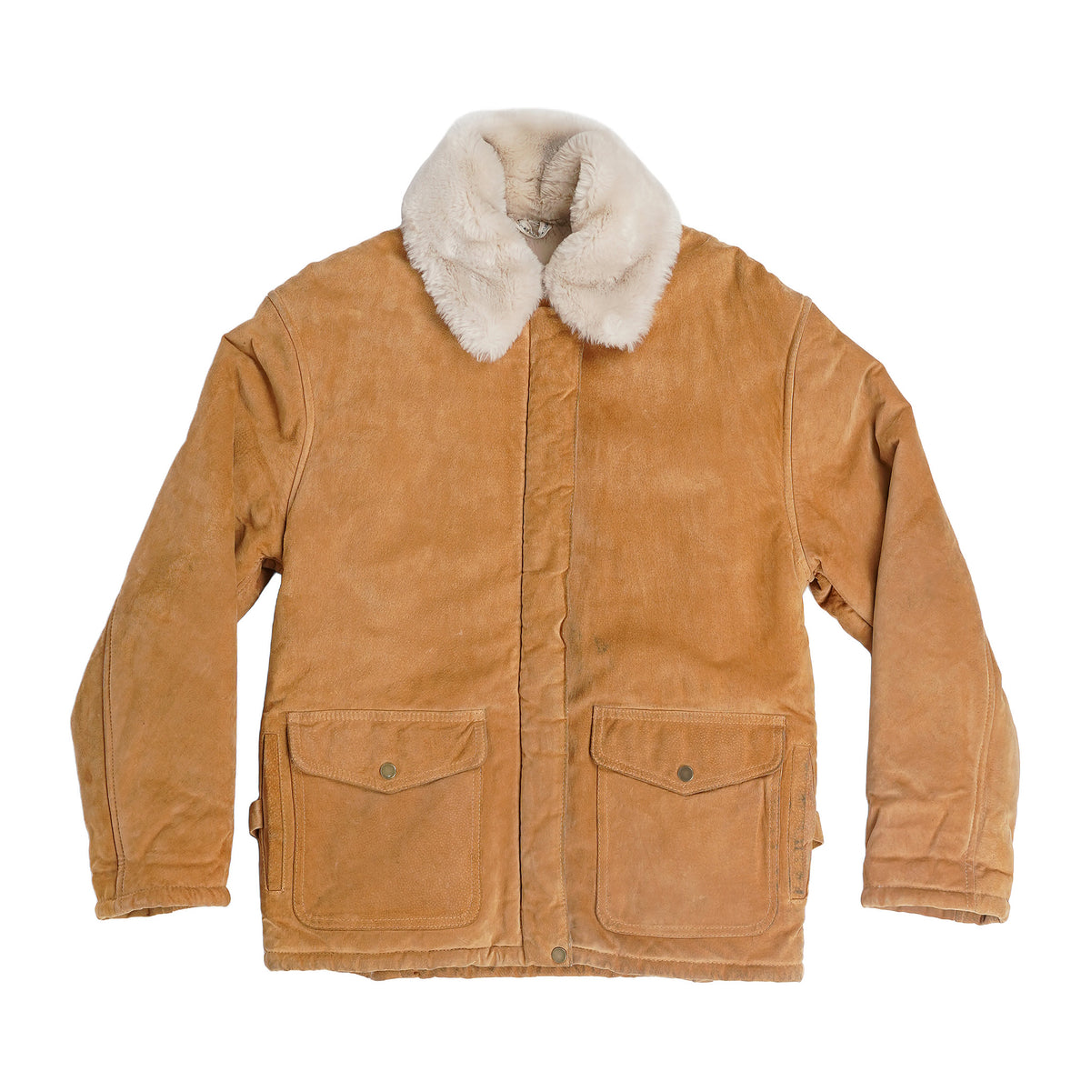 J. Percy for Marvin Richards suede jacket, shearling-look collar - tan, image 1 of 3