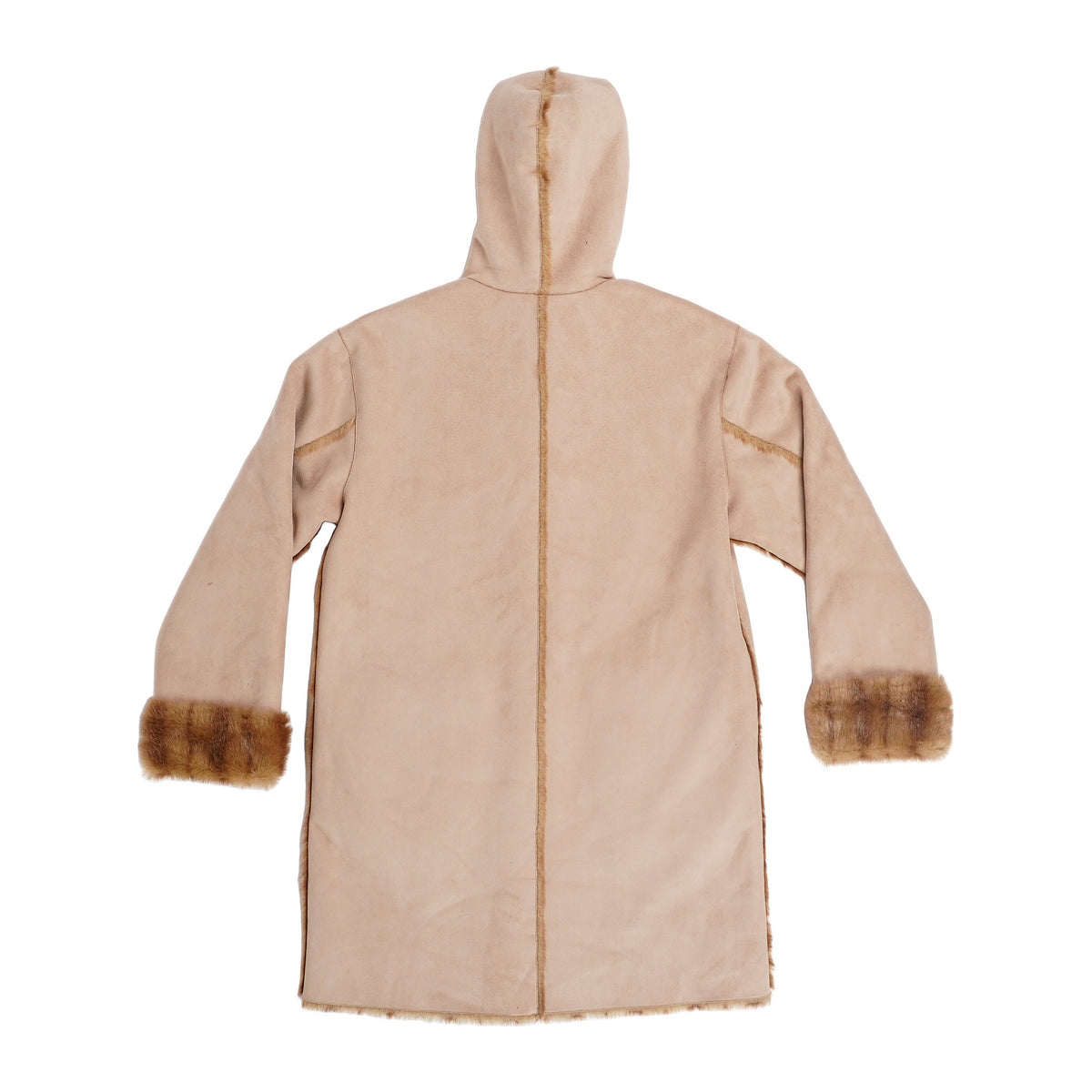 Jones New York reversible hooded shearling coat - blush and mink brown, image 2 of 4