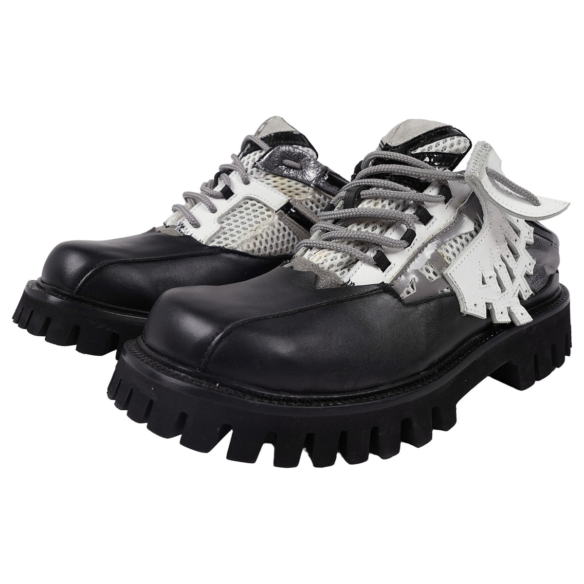 Sunnei Blucher platform derby, fringed white kiltie - black, image 4 of 4