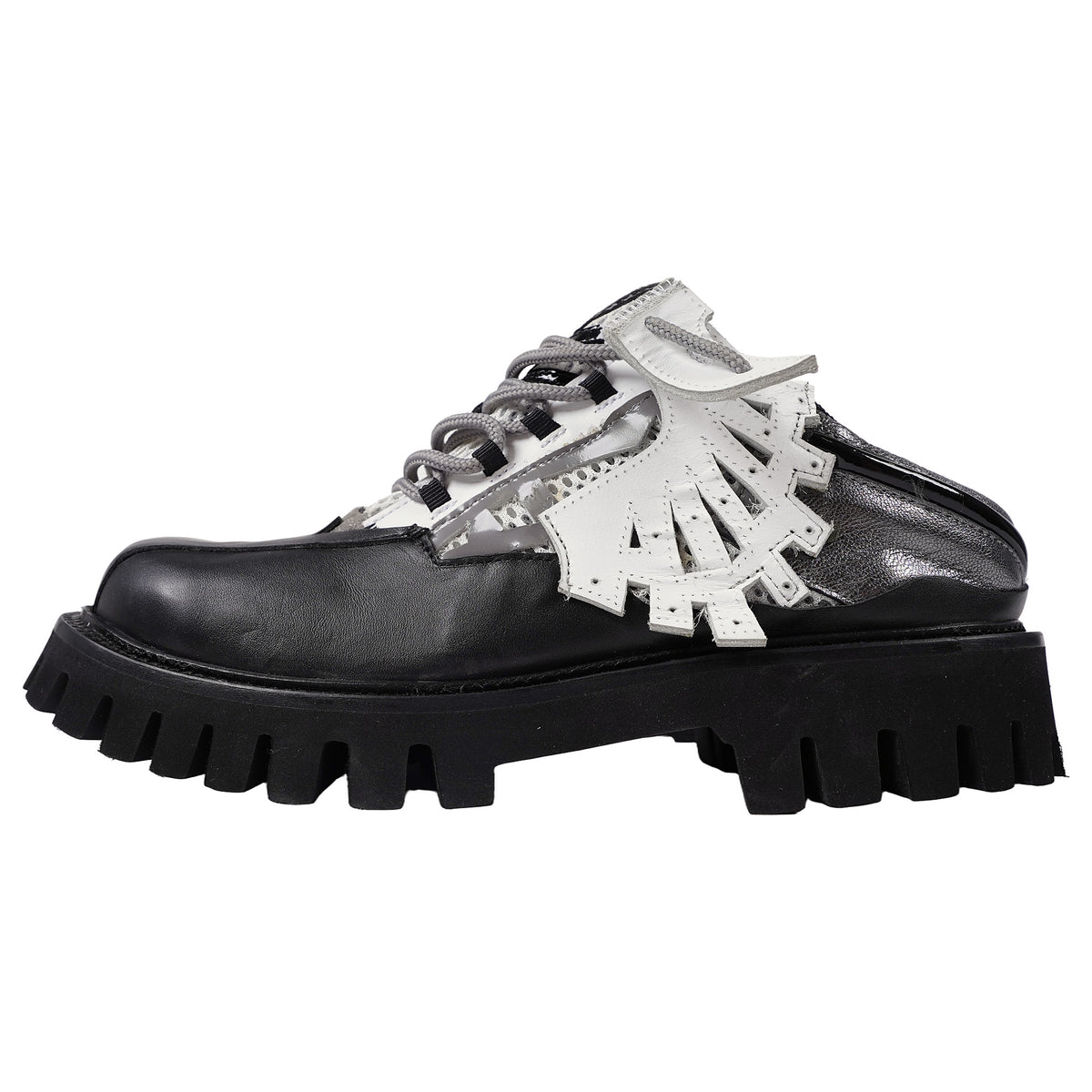 Sunnei Blucher platform derby, fringed white kiltie - black, image 1 of 4