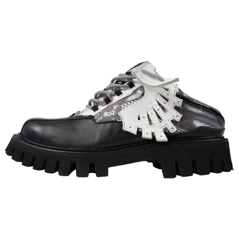 Sunnei Blucher platform derby, fringed white kiltie - black, image 1 of 4
