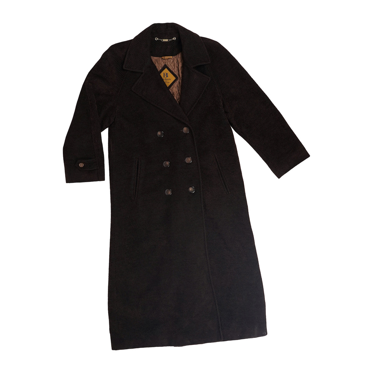 Bella Bicchi double-breasted corduroy overcoat - brown